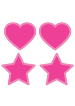Load image into Gallery viewer, Peekaboo Glow In The Dark Hearts and Stars Pasties - Glow In The Dark/Hot Pink/Pink