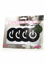Load image into Gallery viewer, Peekaboo Glow In The Dark Power Button Pasties - Black/Green