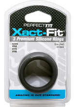 Load image into Gallery viewer, Perfect Fit Xact-Fit Silicone Ring Kit - Black - Medium/Small - 3 Pack
