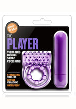 Load image into Gallery viewer, Play with Me The Player Vibrating Double Strap Cock Ring - Purple