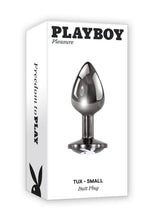Load image into Gallery viewer, Playboy Tux Metal Anal Plug - Black/Metal - Small