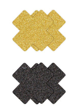 Load image into Gallery viewer, Pretty Pasties Glitter Cross - Black/Gold