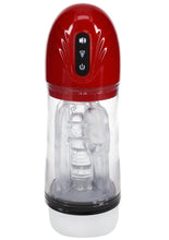 Load image into Gallery viewer, Pumped Sonicpull 10 Function Multimedia Enhanced Masturbator - Metallic - Red