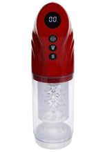 Load image into Gallery viewer, Pumped Strokemate Multi-Function Rechargeable Masturbator - Metallic - Red
