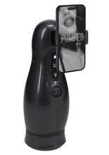 Load image into Gallery viewer, Pumped Virtuo 10 Function Rechargeable Masturbator with Phone Attachment - Grey/Gun Metal