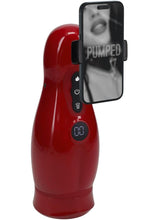 Load image into Gallery viewer, Pumped Virtuo 10 Function Suction Vibration Phone Attachment Rechargeable Masturbator - Metallic - Red