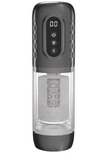 Load image into Gallery viewer, Pumped Vortex Multi Function Suction Rotating Thrusting Rechargeable Masturbator - Grey/Gun Metal