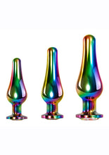 Load image into Gallery viewer, Rainbow Metal Anal Plug - Metal/Multicolor - 3 Piece/Set