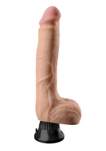 Load image into Gallery viewer, Real Feel Deluxe No. 7 Wallbanger Vibrating Dildo with Balls - Vanilla - 9in