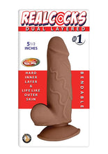 Load image into Gallery viewer, Realcocks Dual Layered #1 Bendable Dildo - Caramel - 5.5in