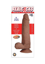 Load image into Gallery viewer, Realcocks Dual Layered #4 Bendable Thick Dildo - Brown/Caramel - 8in