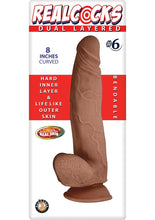 Load image into Gallery viewer, Realcocks Dual Layered #6 Bendable Dildo Curved - Brown/Caramel - 8in