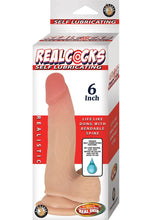 Load image into Gallery viewer, Realcocks Self Lubricating Bendable Dildo with Balls - Vanilla - 6in