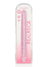 Load image into Gallery viewer, Realrock Crystal Clear Double Dong - Pink - 18in