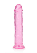 Load image into Gallery viewer, Realrock Crystal Clear Straight No Balls Dildo - Clear/Pink - 9in
