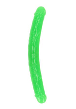 Load image into Gallery viewer, Realrock Double Dong Glow In The Dark Dildo - Green - 15in