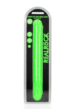 Load image into Gallery viewer, Realrock Double Dong Glow In The Dark Dildo - Green - 15in