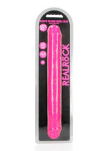 Load image into Gallery viewer, Realrock Double Dong Glow In The Dark Dildo - Pink - 15in