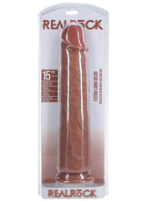 Load image into Gallery viewer, Realrock Ultra Realistic Skin Extra Large Straight Dildo with Suction Cup - Caramel - 15in