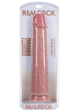 Load image into Gallery viewer, Realrock Ultra Realistic Skin Extra Large Straight Dildo with Suction Cup - Vanilla - 15in