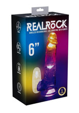 Load image into Gallery viewer, Realrock Vibrating Led Wireless Rechargeable Remote Control Cock with Balls - Clear - 6in