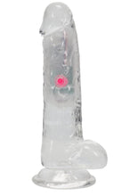 Load image into Gallery viewer, Realrock Vibrating Led Wireless Rechargeable Remote Control Cock with Balls - Clear - 6in