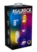 Load image into Gallery viewer, Realrock Vibrating Led Wireless Rechargeable Remote Control Cock with Balls - Clear - 8in