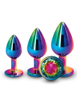 Load image into Gallery viewer, Rear Assets Aluminum Anal Plug Trainer Kit - Multicolor/Rainbow - 3 Pieces