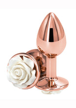 Load image into Gallery viewer, Rear Assets Rose Aluminum Anal Plug - Metal/Rose Gold/White - Small