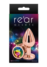 Load image into Gallery viewer, Rear Assets Rose Gold Anal Plug - Multicolor/Rainbow/Rose Gold - Medium