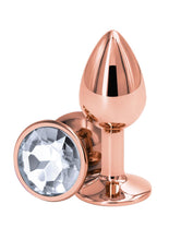 Load image into Gallery viewer, Rear Assets Rose Gold Anal Plug - Clear/Rose Gold - Small
