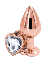 Load image into Gallery viewer, Rear Assets Rose Gold Heart Anal Plug - Clear/Rose Gold - Medium/Small