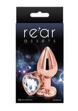 Load image into Gallery viewer, Rear Assets Rose Gold Heart Anal Plug - Clear/Rose Gold - Medium/Small