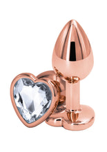 Load image into Gallery viewer, Rear Assets Rose Gold Heart Anal Plug - Clear/Rose Gold - Small