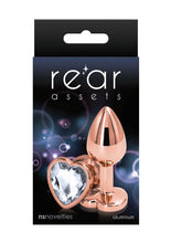 Load image into Gallery viewer, Rear Assets Rose Gold Heart Anal Plug - Clear/Rose Gold - Small