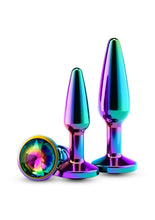 Load image into Gallery viewer, Rear Assets Tapered Trainer Chrome Plated Anal Plugs Kit - Multicolor - 3pc/Set