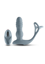 Load image into Gallery viewer, Renedage The Handyman Rechargeable Silicone Cock Ring and Prostate Massager with Remote - Gray/Grey