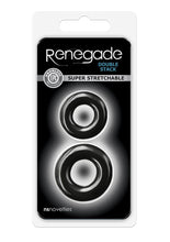 Load image into Gallery viewer, Renegade Double Stack Super Stretchable Cock Rings - Black - Set Of 2