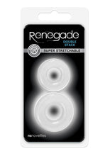 Load image into Gallery viewer, Renegade Double Stack Super Stretchable Cock Rings - Clear - Set Of 2