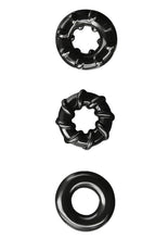 Load image into Gallery viewer, Renegade Dyno Rings Super Stretchable Cock Rings - Black - Set Of 3