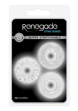 Load image into Gallery viewer, Renegade Dyno Rings Super Stretchable Cock Rings - Clear - Set Of 3