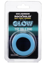 Load image into Gallery viewer, Rock Solid The Big O Glow In The Dark Silicone Cock Ring - Black/Blue/Glow In The Dark