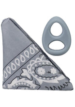 Load image into Gallery viewer, Rock Solid The Code Silicone Cock Ring with Bandana - Black/Gray/Grey