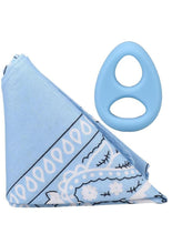 Load image into Gallery viewer, Rock Solid The Code Silicone Cock Ring with Bandana - Blue/Light Blue/White