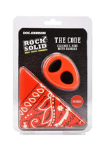 Load image into Gallery viewer, Rock Solid The Code Silicone Cock Ring with Bandana - Black/Orange