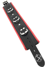 Load image into Gallery viewer, Rouge 3 D-Ring Padded Leather Adjustable Collar - Black/Red