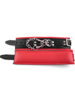 Load image into Gallery viewer, Rouge Padded Leather Adjustable Wrist Cuffs - Black/Red