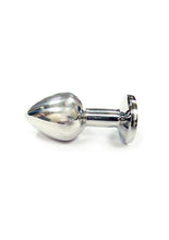 Load image into Gallery viewer, Rouge Smooth Stainless Steel Anal Plug - Clear/Clear Jewel - Small