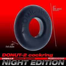 Load image into Gallery viewer, Oxballs Atomic Jock Do-Nut-2 Fatty Silicone Plus+ Cock Ring - Night Edition
