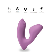 Load image into Gallery viewer, Desire Demure Rechargeable Silicone Wearable Dual Motor Vibrator with Clitoral Stimulator